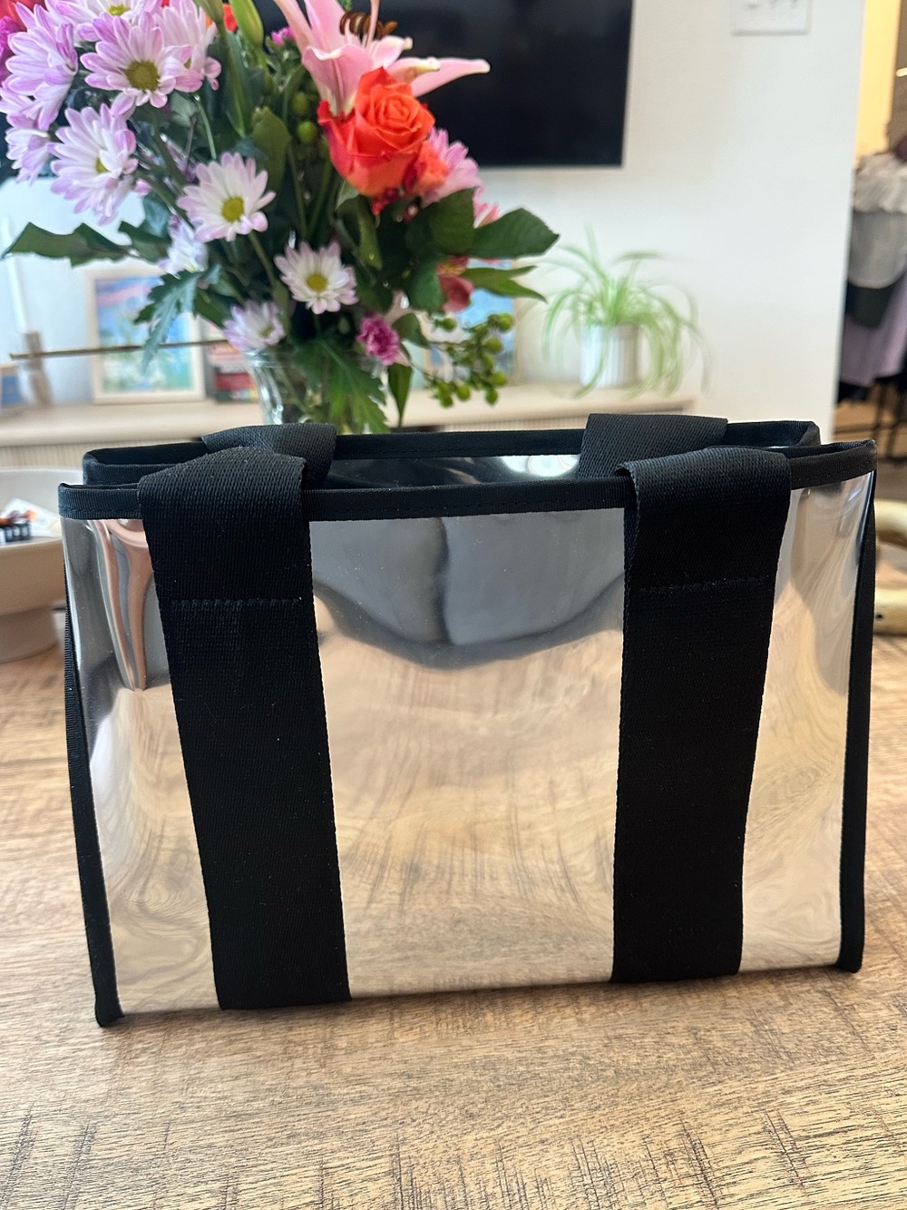 New Case-Mate Silver Chrome Mini Zip Tote Crossbody Beach Bag Stadium Approved - Picture 5 of 7